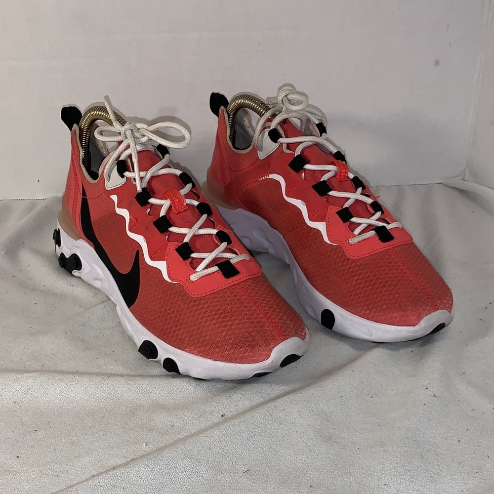 Nike Womens React Elements 55 Se ’Ember Glow’ Coral And Black Sneakers